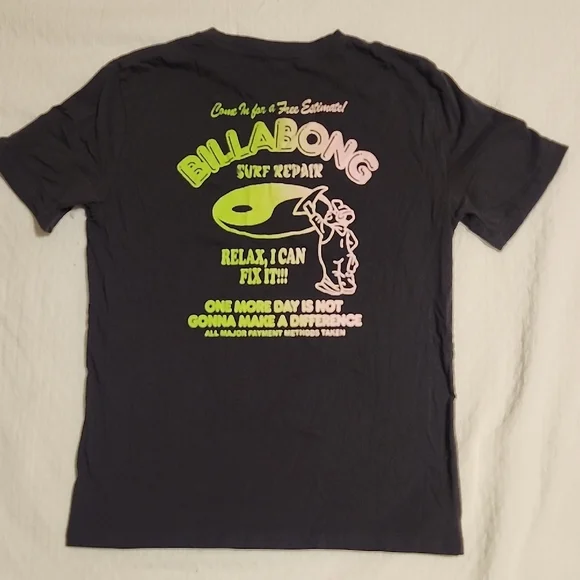 Billabong Kids Charcoal Tee with Neon Accents - Picture 3 of 3